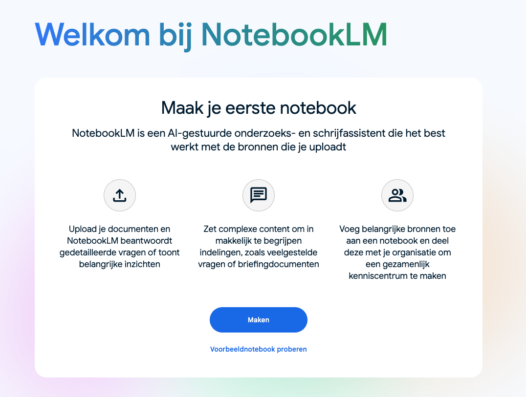 Maak je eerste notebook